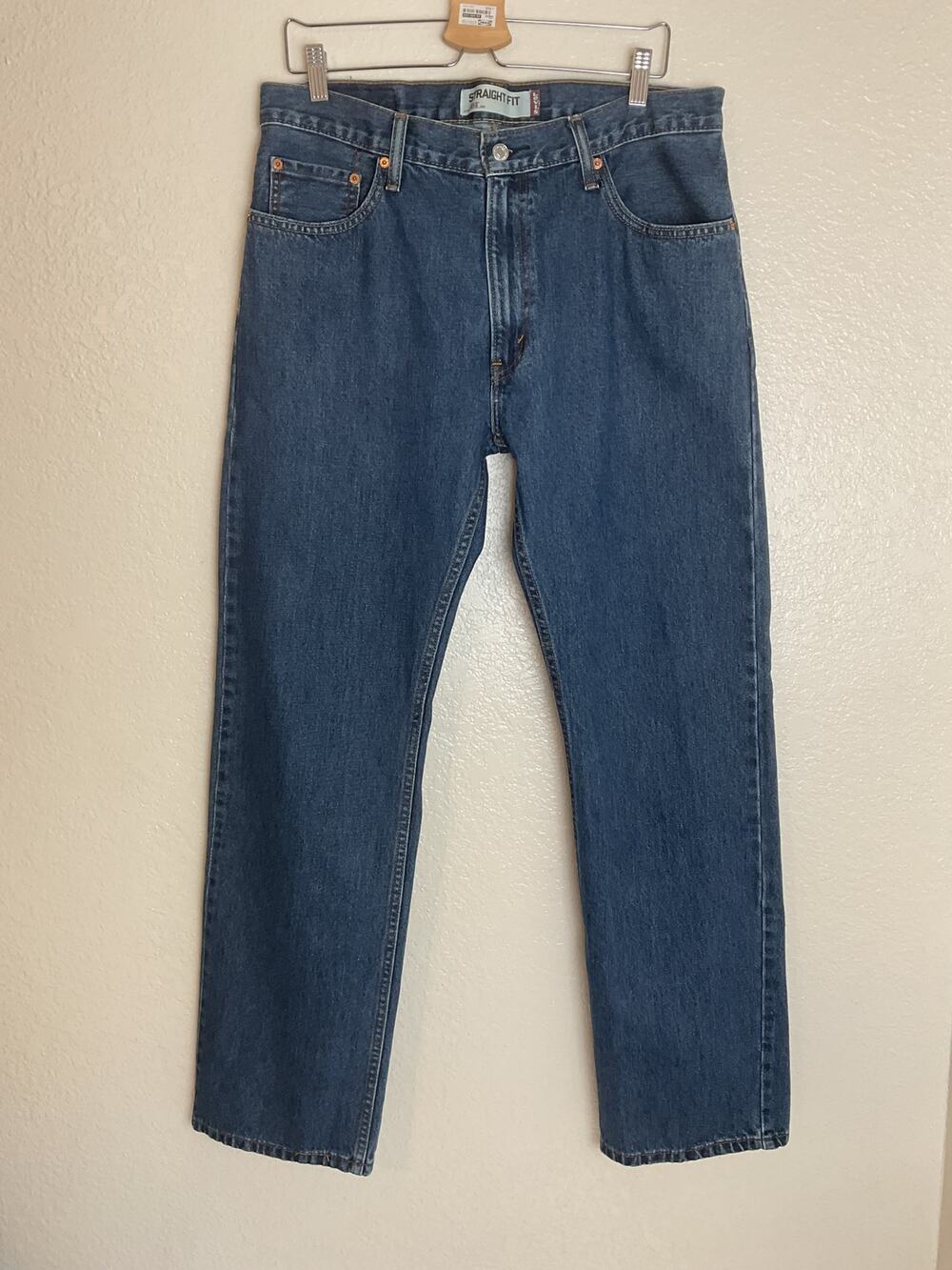 Levi's 505 Straight Fit Jeans Mens 34x32 Blue Medium Wash 100% Cotton Classic